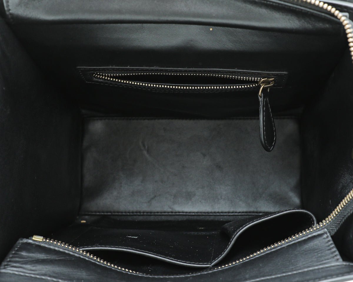 Celine Black Crocodile & Calf Micro Luggage Bag