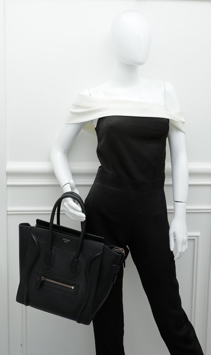 Celine Black Micro Luggage Dramed Bag