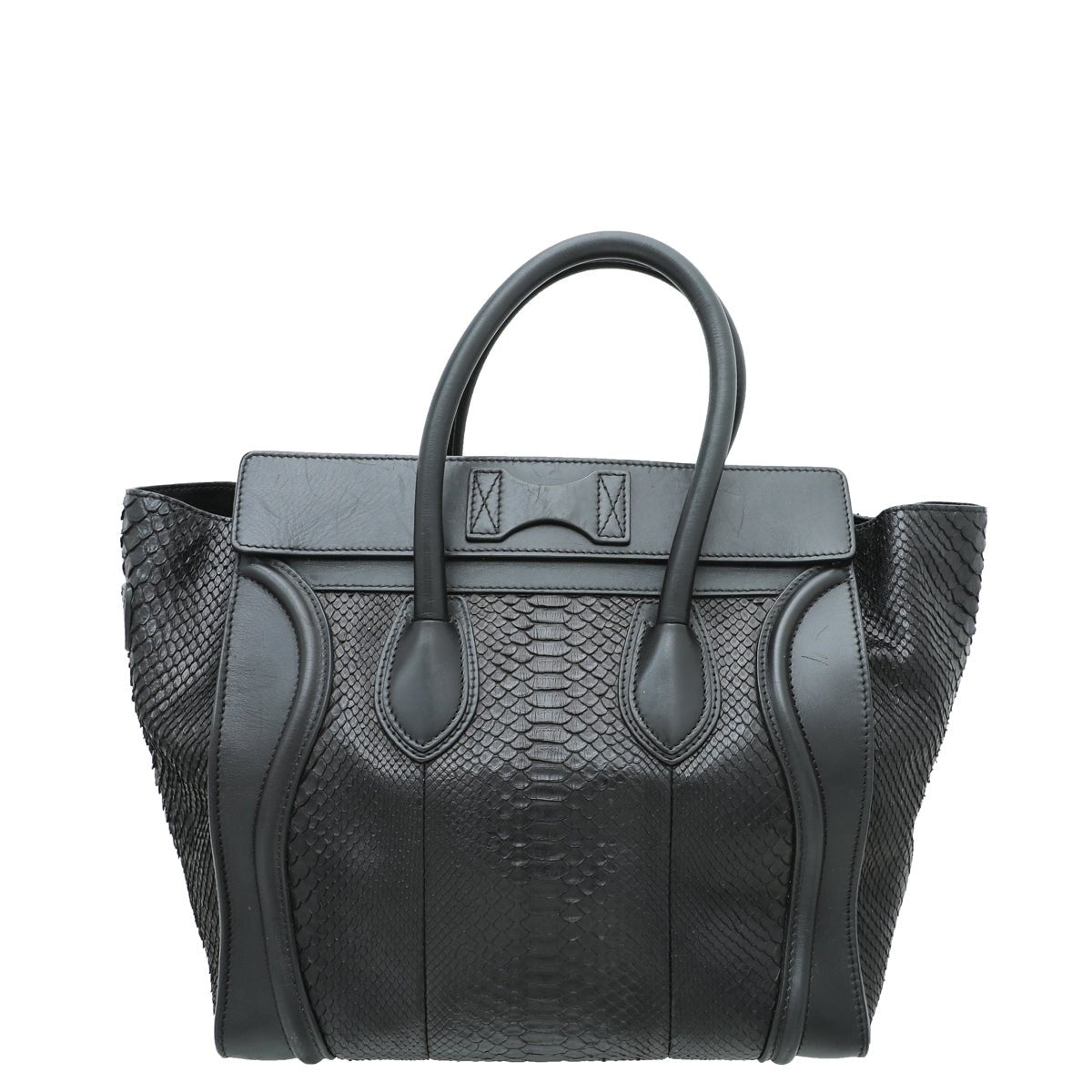 Celine Black Python Mini Luggage Bag