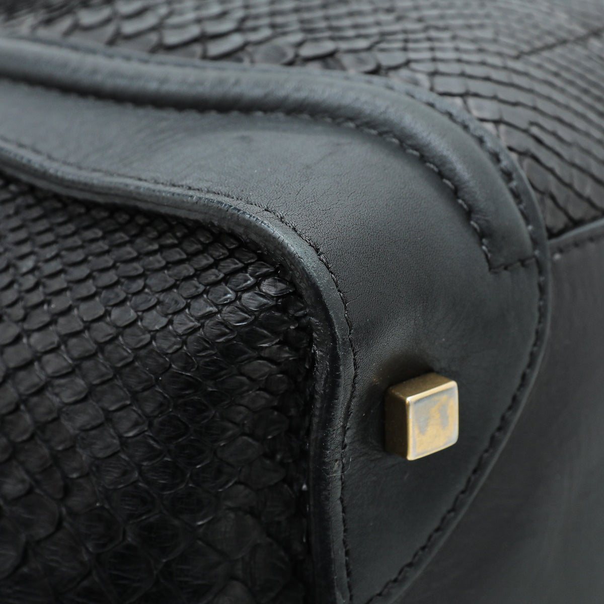 Celine Black Python Mini Luggage Bag