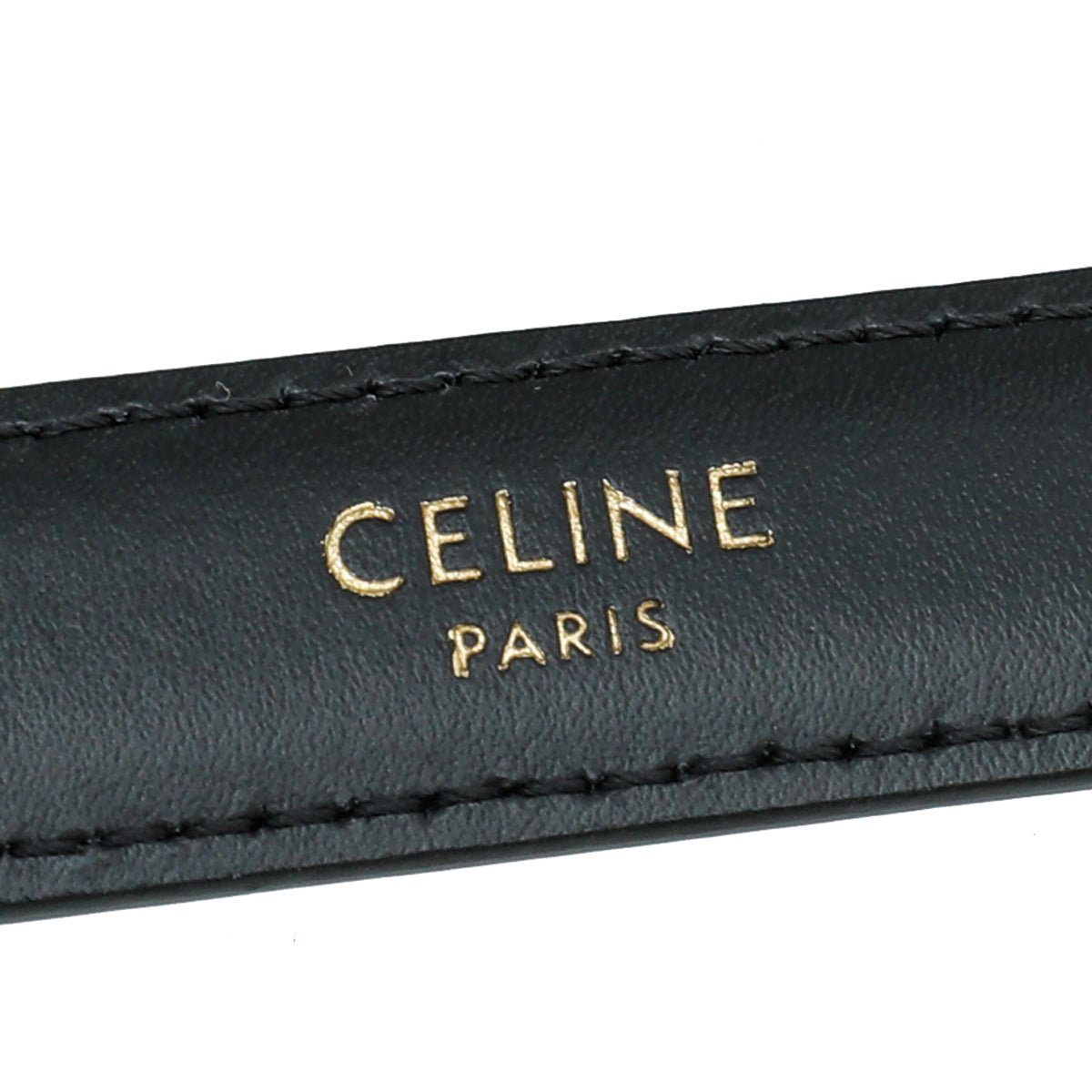 Celine Black Triomphe Belt