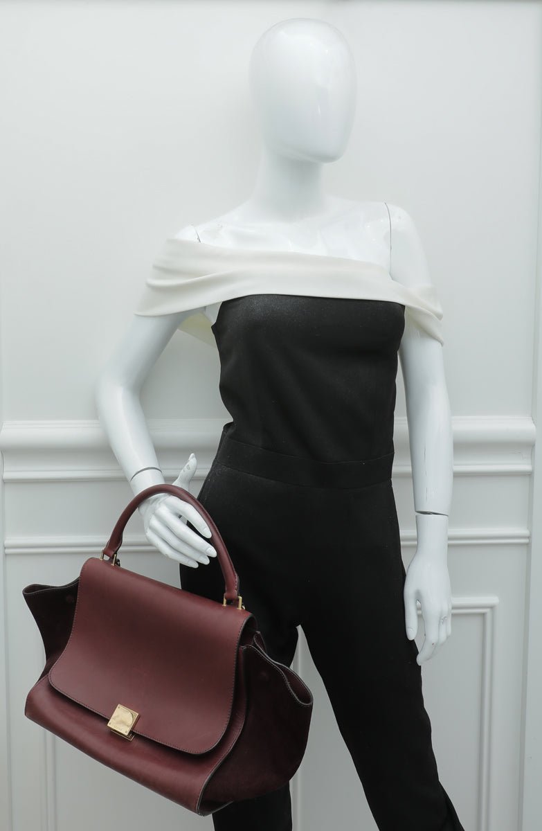 Celine Burgundy Trapeze Medium Bag