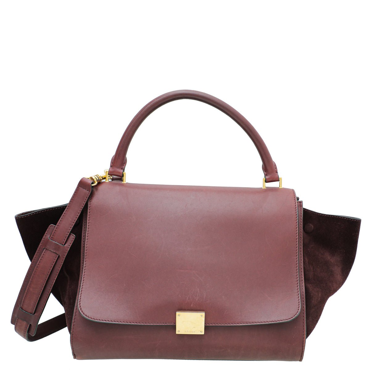 Celine Burgundy Trapeze Medium Bag