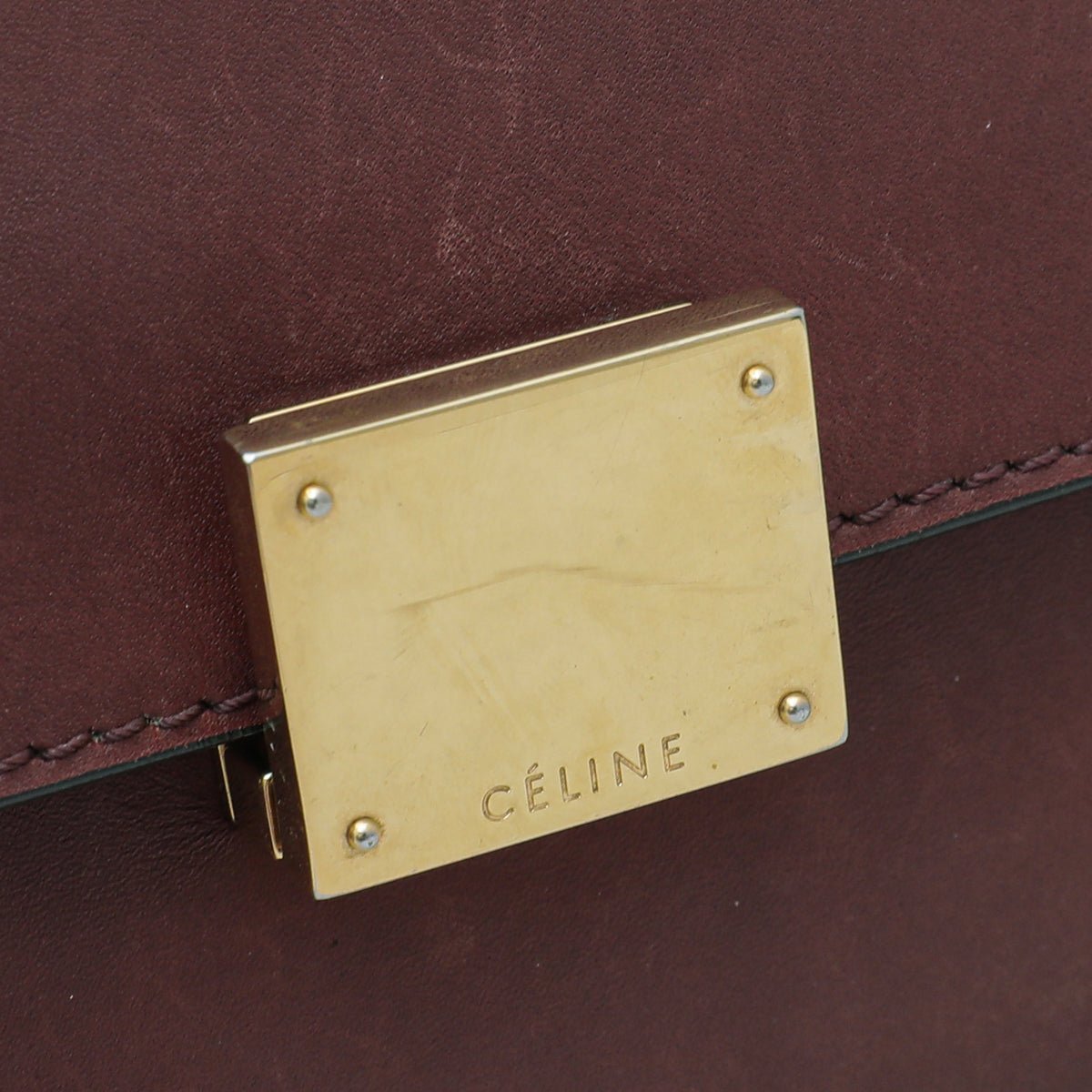 Celine Burgundy Trapeze Medium Bag