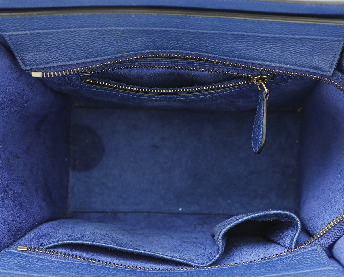 Celine Dark Blue Luggage Micro Bag