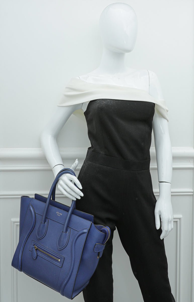 Celine Dark Blue Luggage Micro Bag