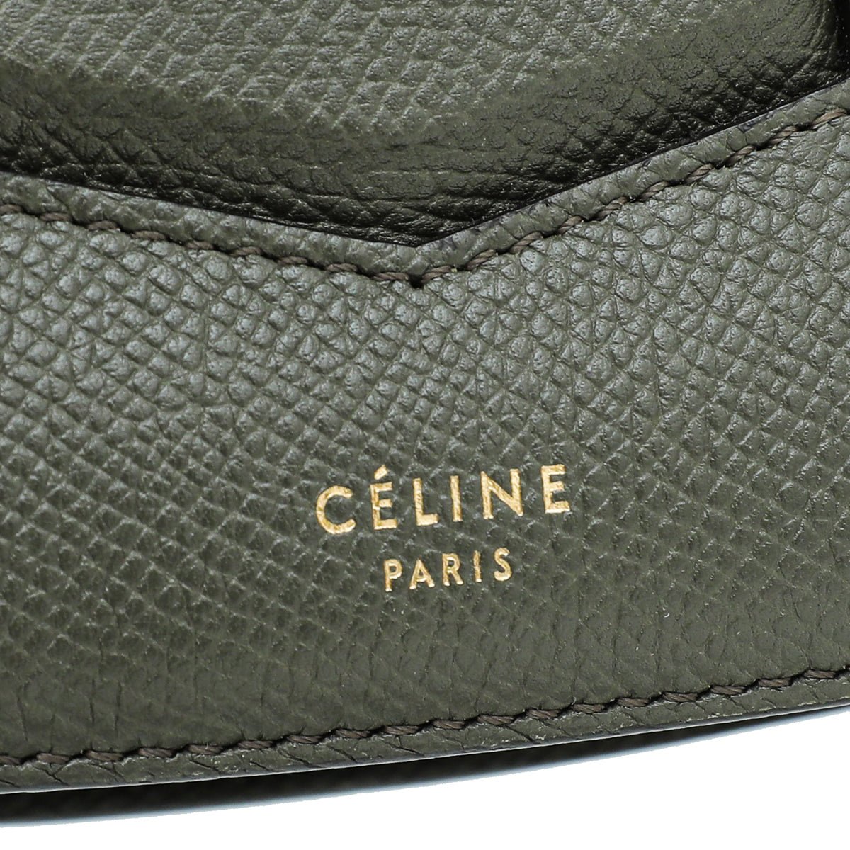 Celine Dark Olive Compact Trotteur Bag