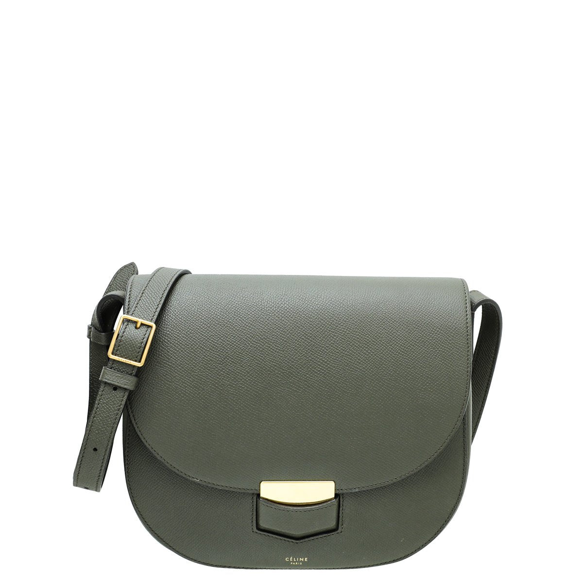 Celine Dark Olive Compact Trotteur Bag