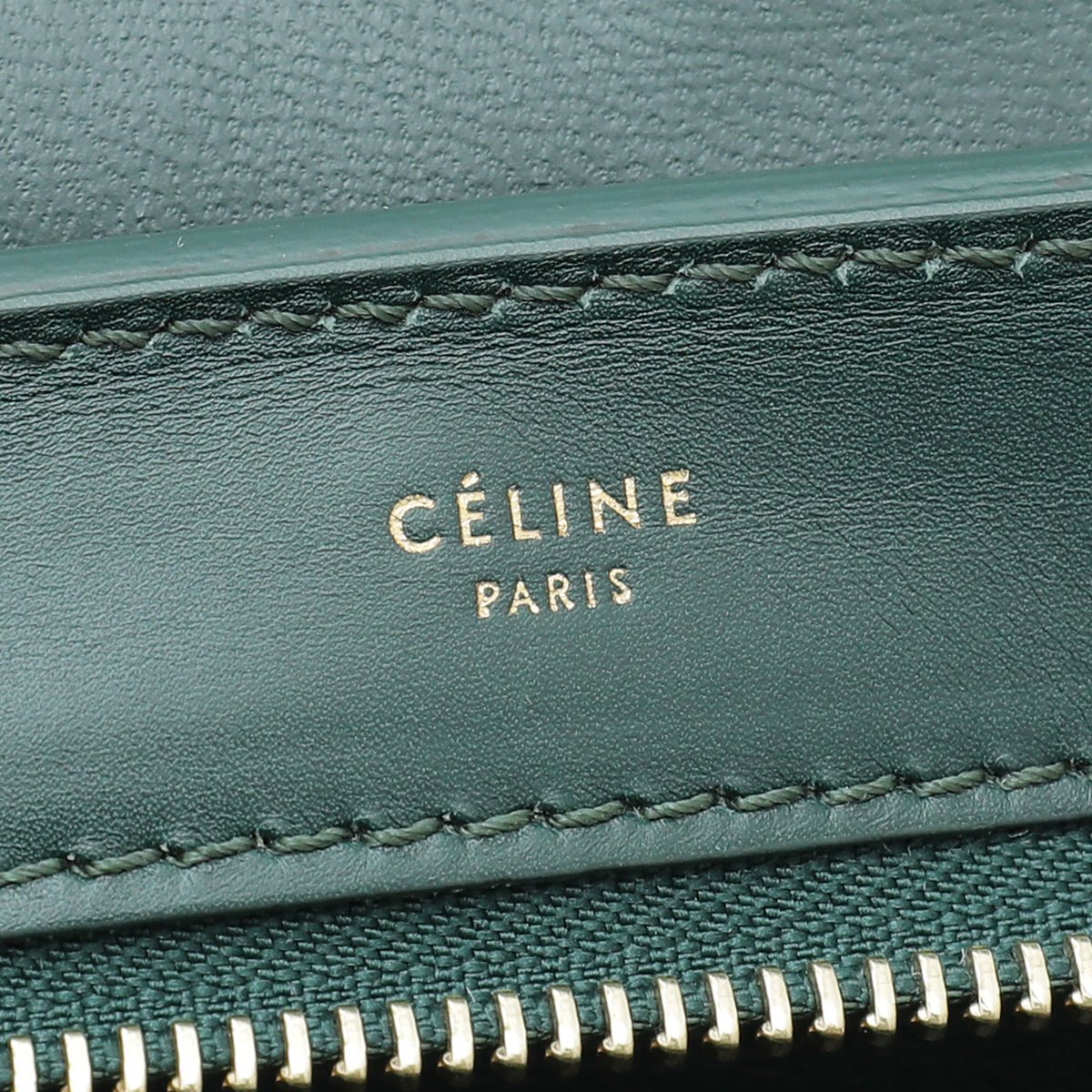 Celine Forest Green Crocodile Trapeze Suide Medium Bag