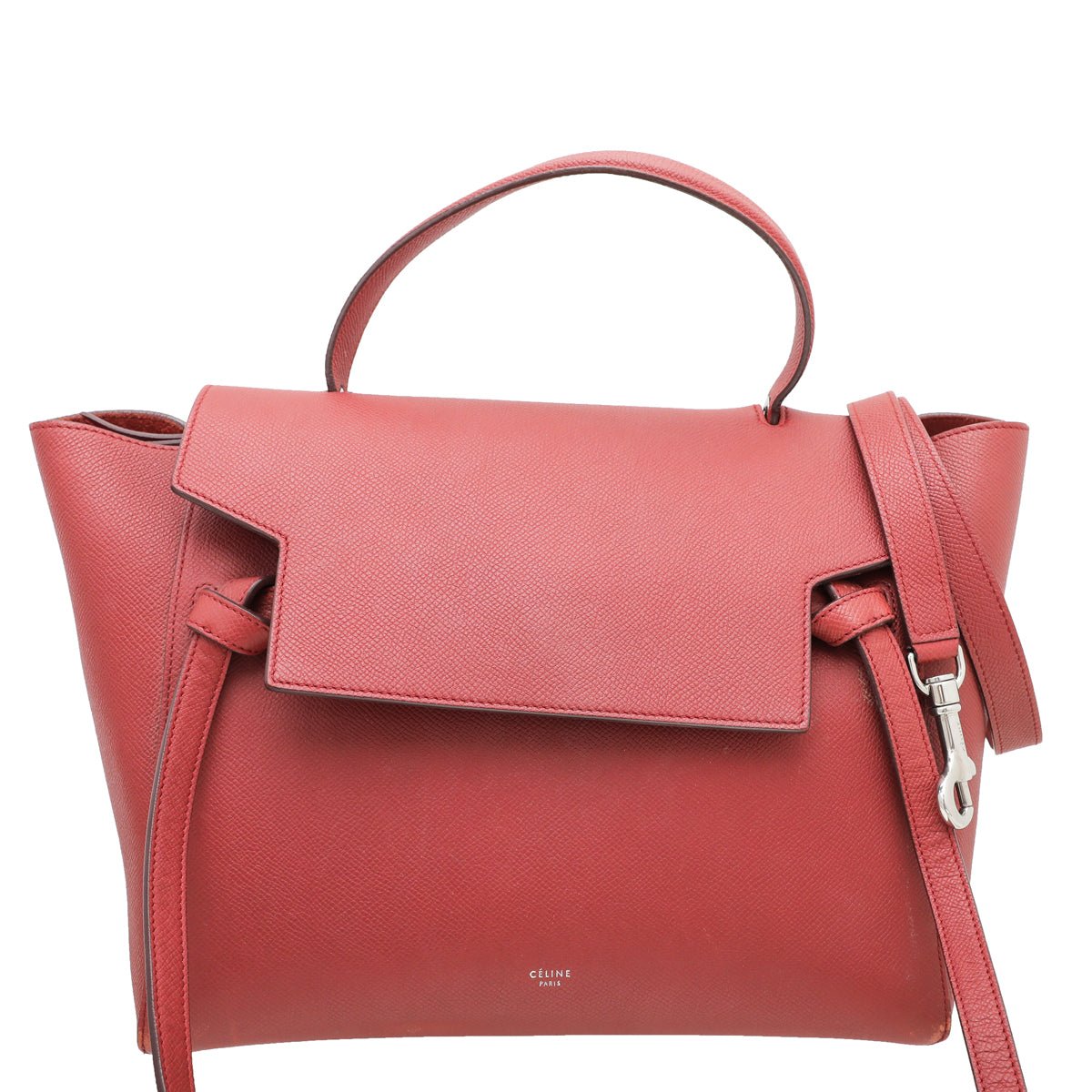 Celine Indian Red Micro Belt Top Handle Bag