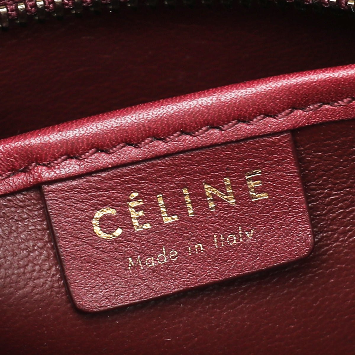 Celine Maroon Nano Luggage Bag