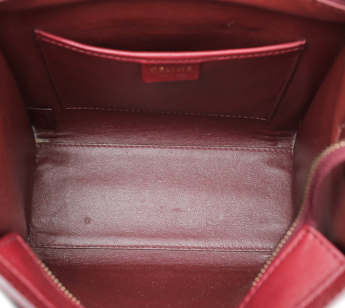 Celine Maroon Nano Luggage Bag