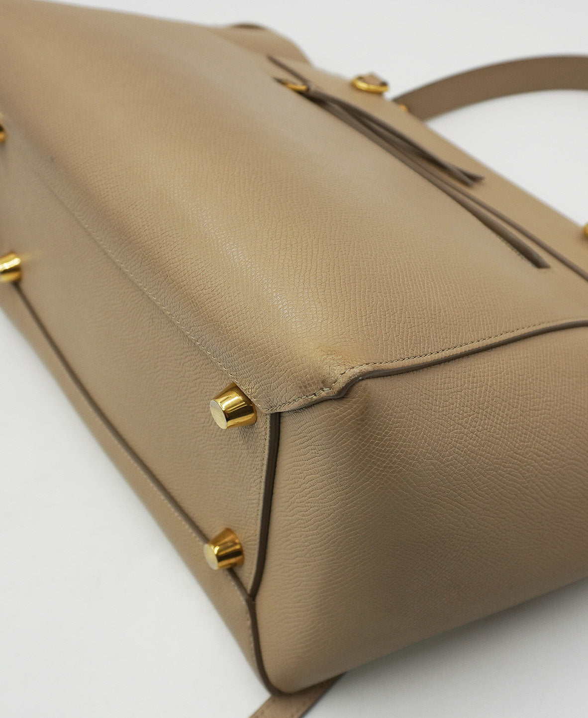 Mini Belt Bag in Grained Leather Cream