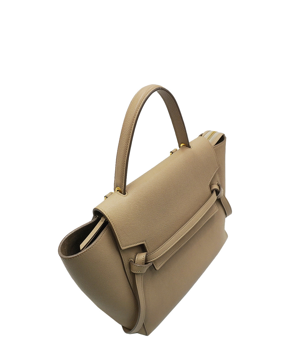 Mini Belt Bag in Grained Leather Cream