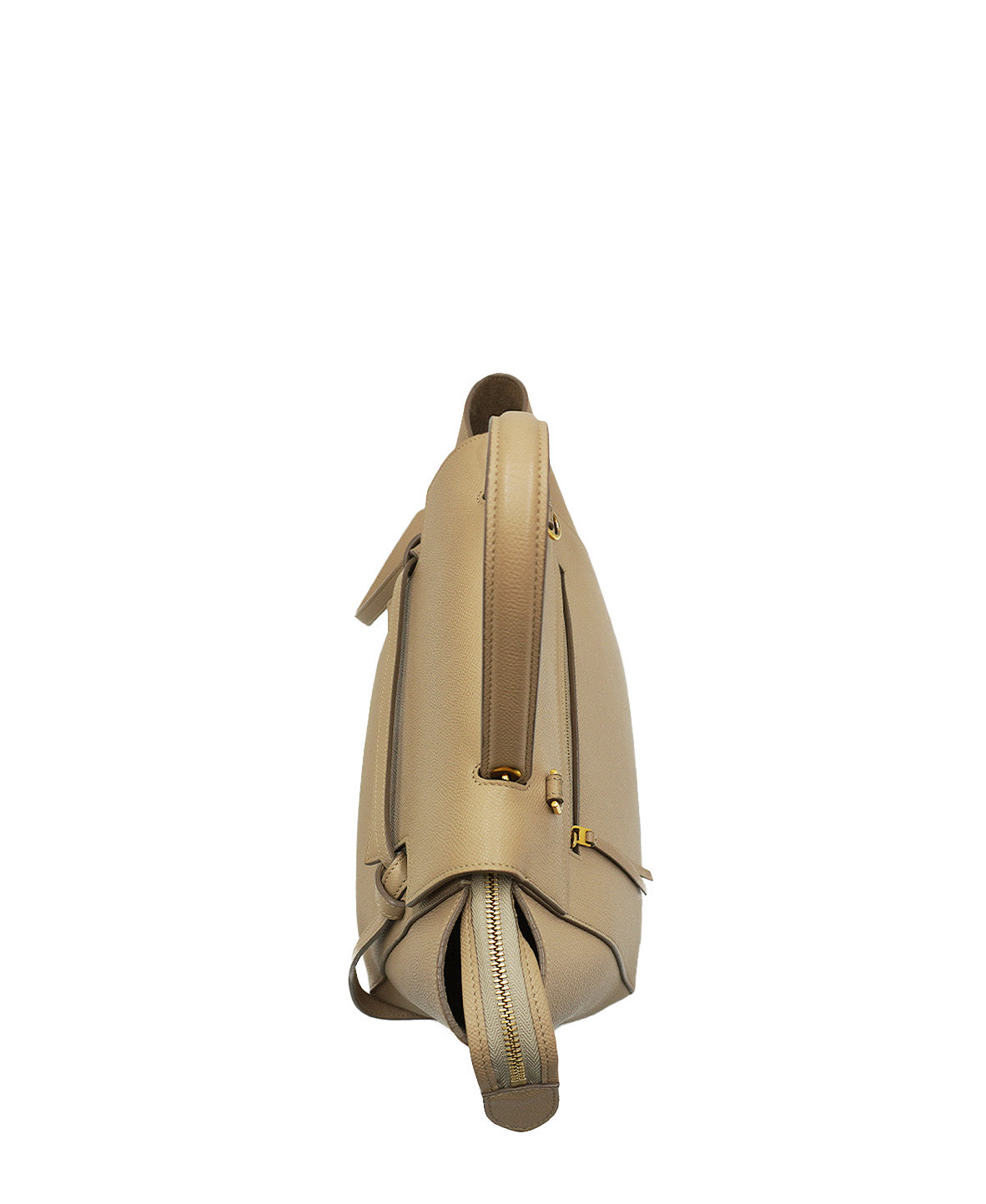 Mini Belt Bag in Grained Leather Cream