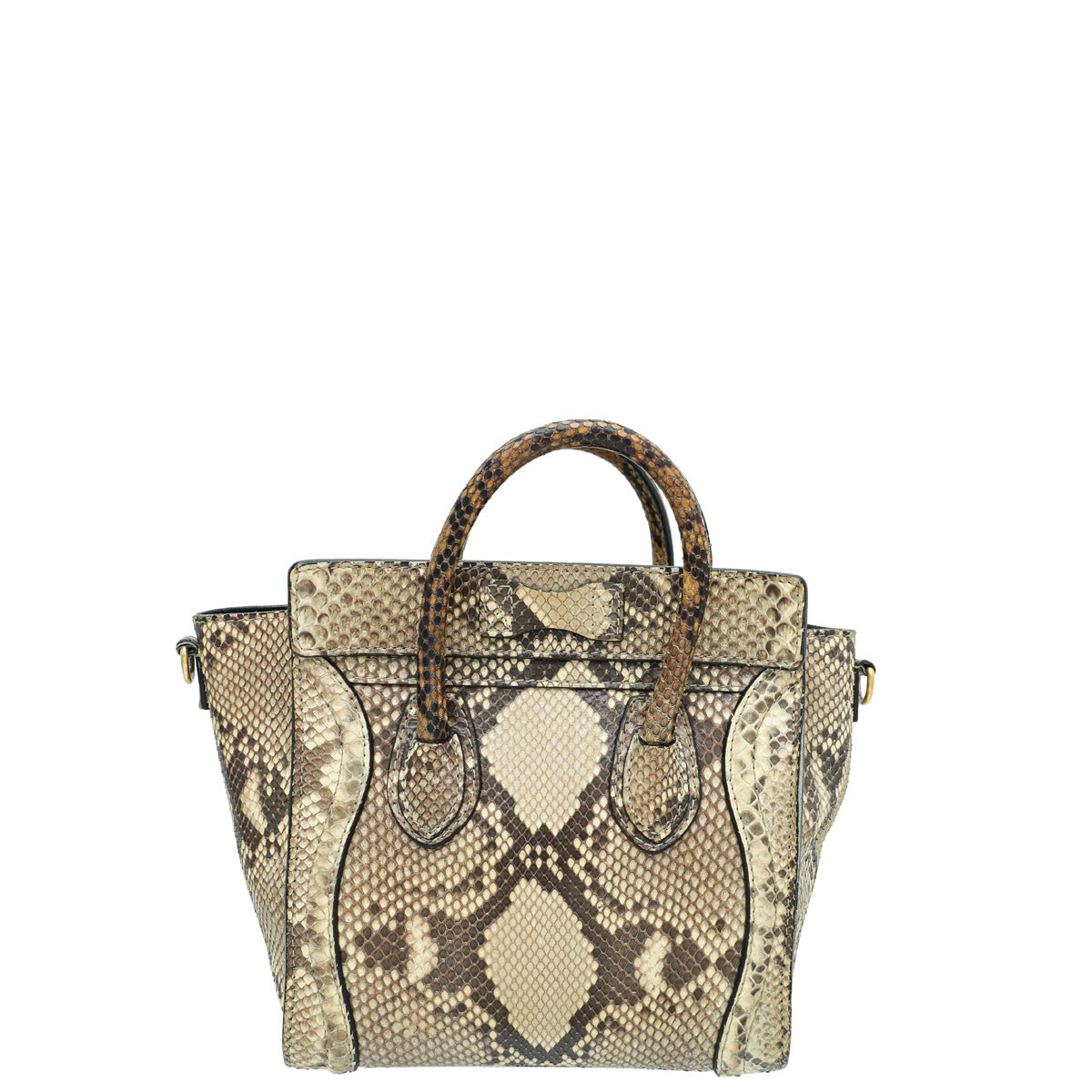 Celine Natural Beige Full Python Nano Luggage Bag