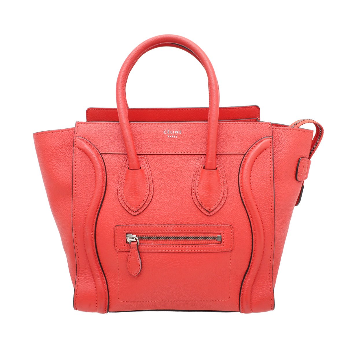 Celine Orange Drummed Micro Luggage Bag