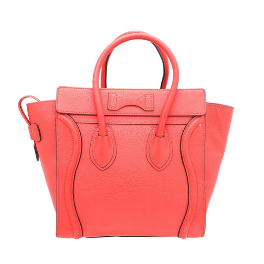 Celine Orange Drummed Micro Luggage Bag