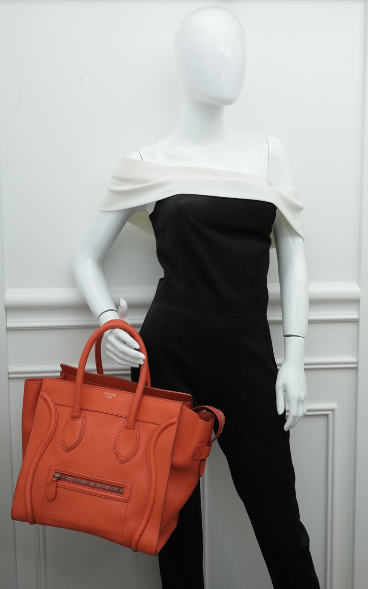 Celine Orange Mini Luggage Bag