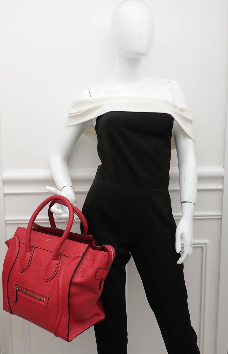 Celine Red Mini Luggage Bag