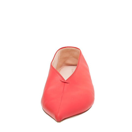 Celine Red Pointed V Neck Flat Ballerina 39