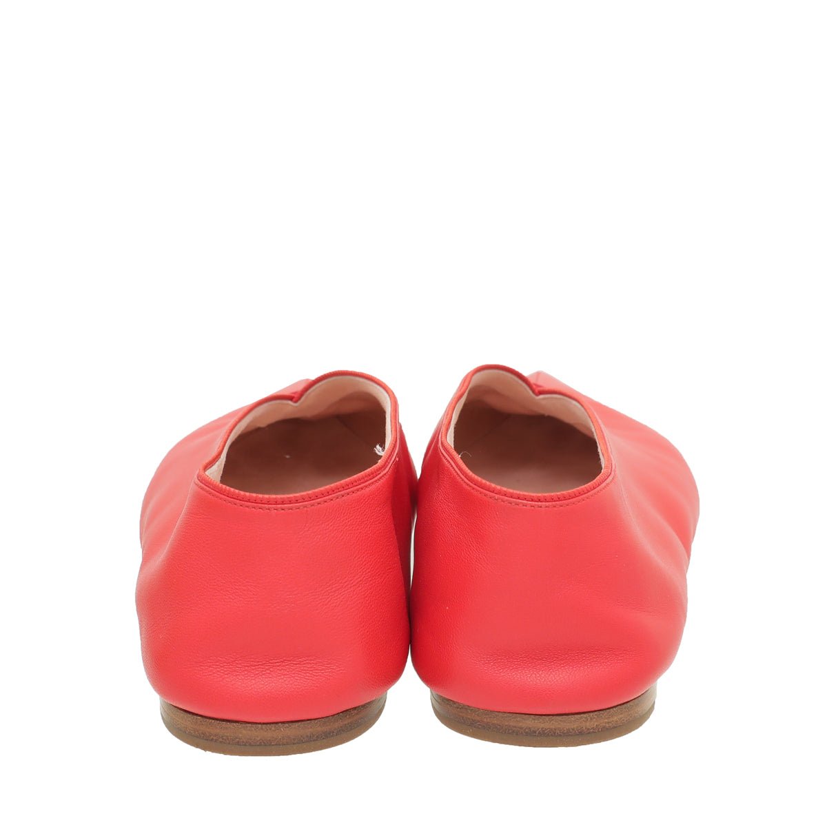 Celine Red Pointed V Neck Flat Ballerina 39