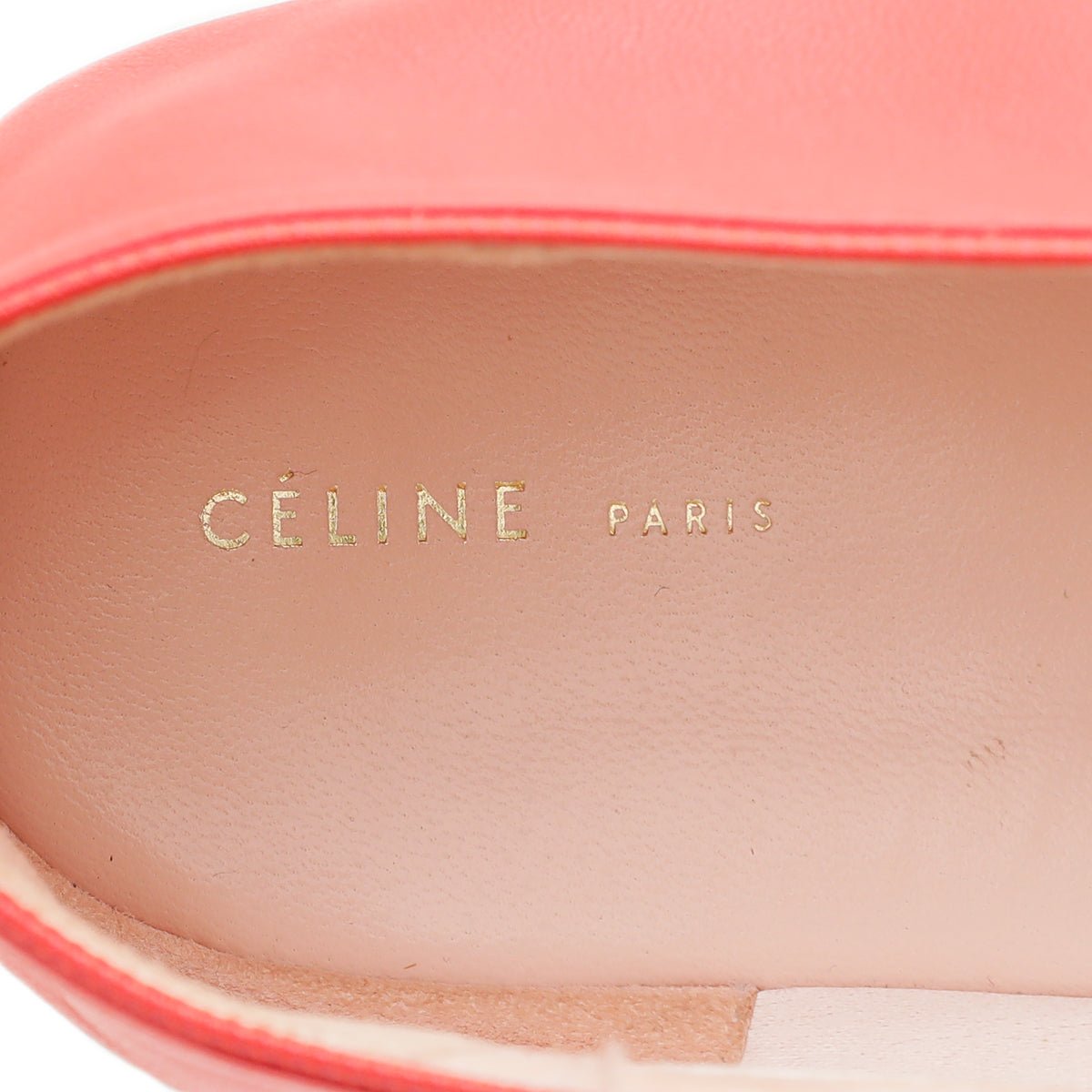 Celine Red Pointed V Neck Flat Ballerina 39