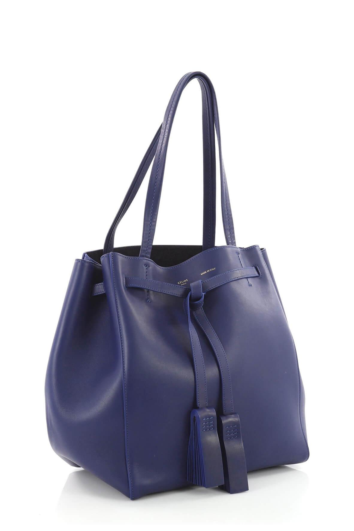 Small Cabas Tote with Tassel Navy Blue