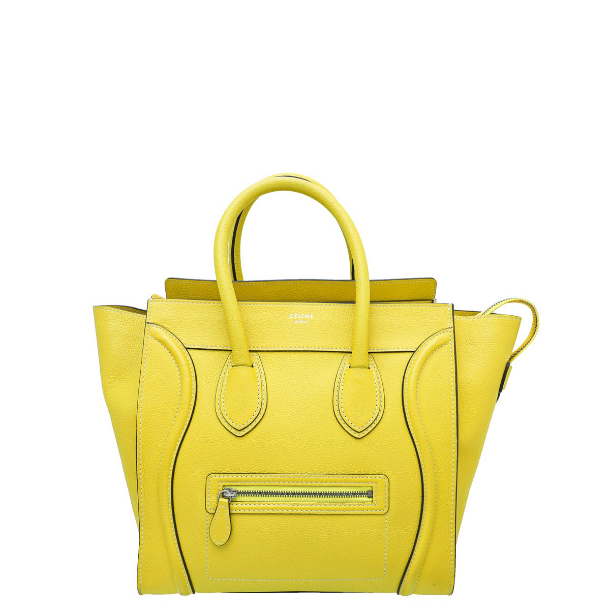 Celine Yellow Luggage Grained Mini Bag