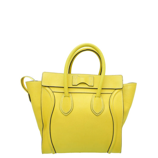 Celine Yellow Luggage Grained Mini Bag