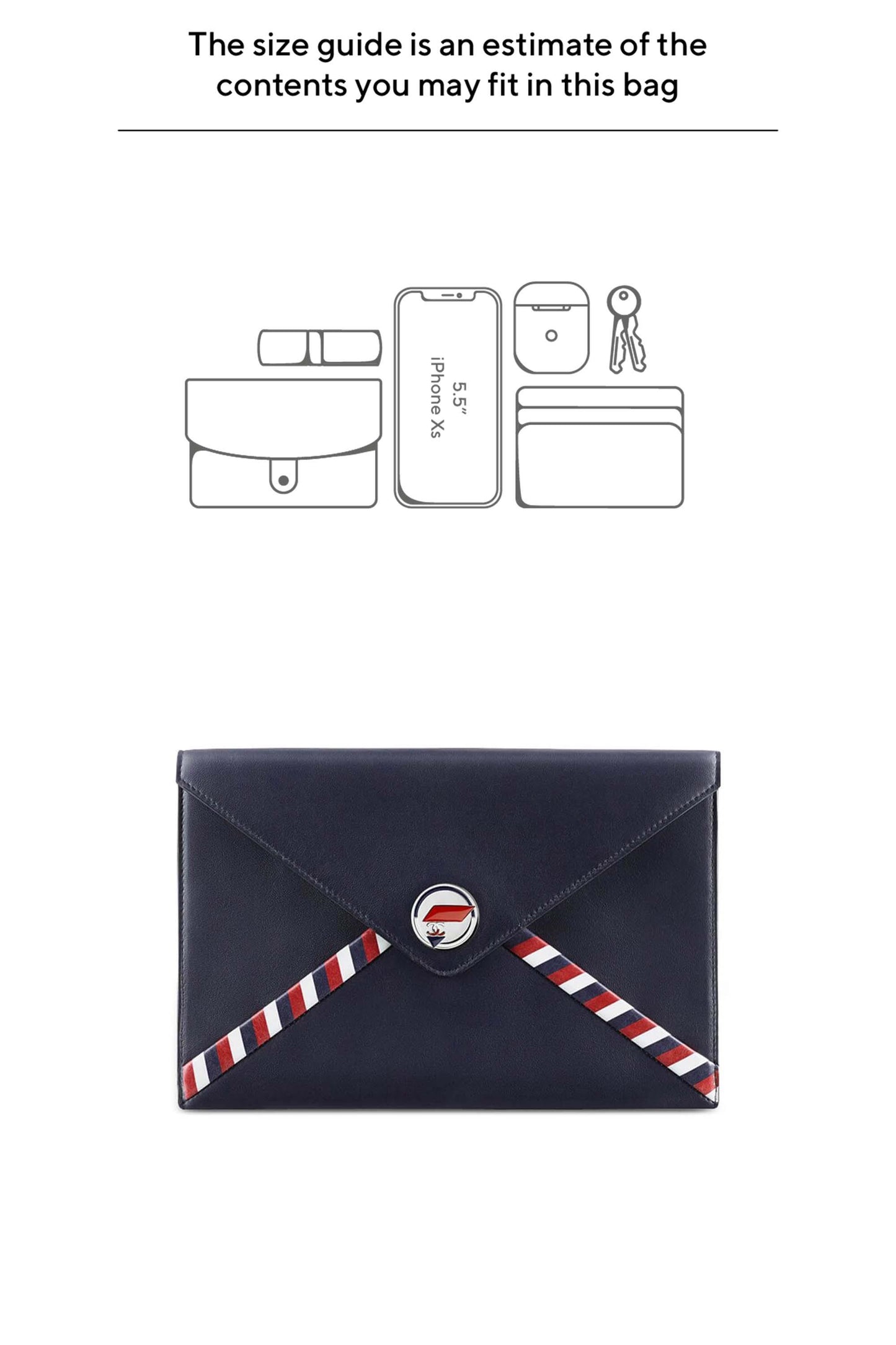 Airline Envelope Clutch Blue