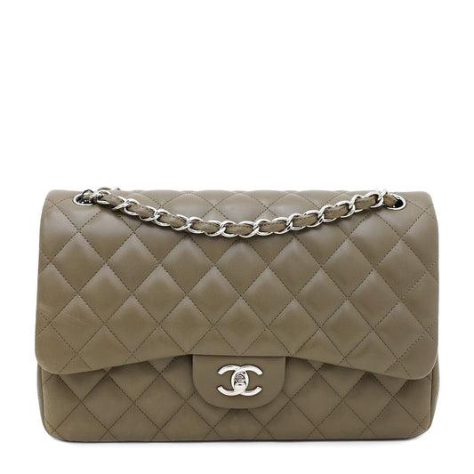 Chanel Artichoke Green Classic CC Double Flap Bag Jumbo