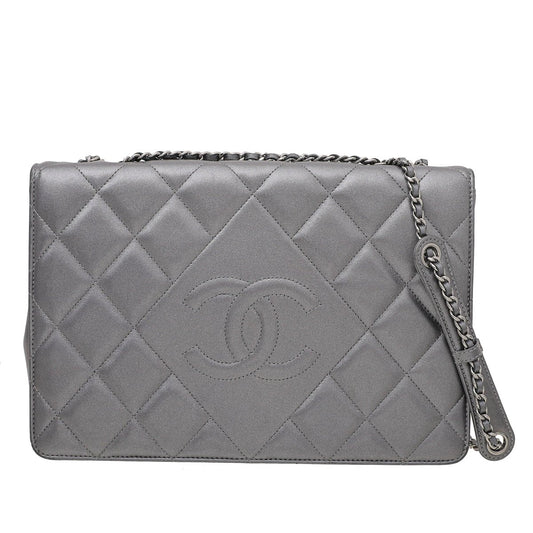 Chanel Ash Gray CC Diamond Flap Bag