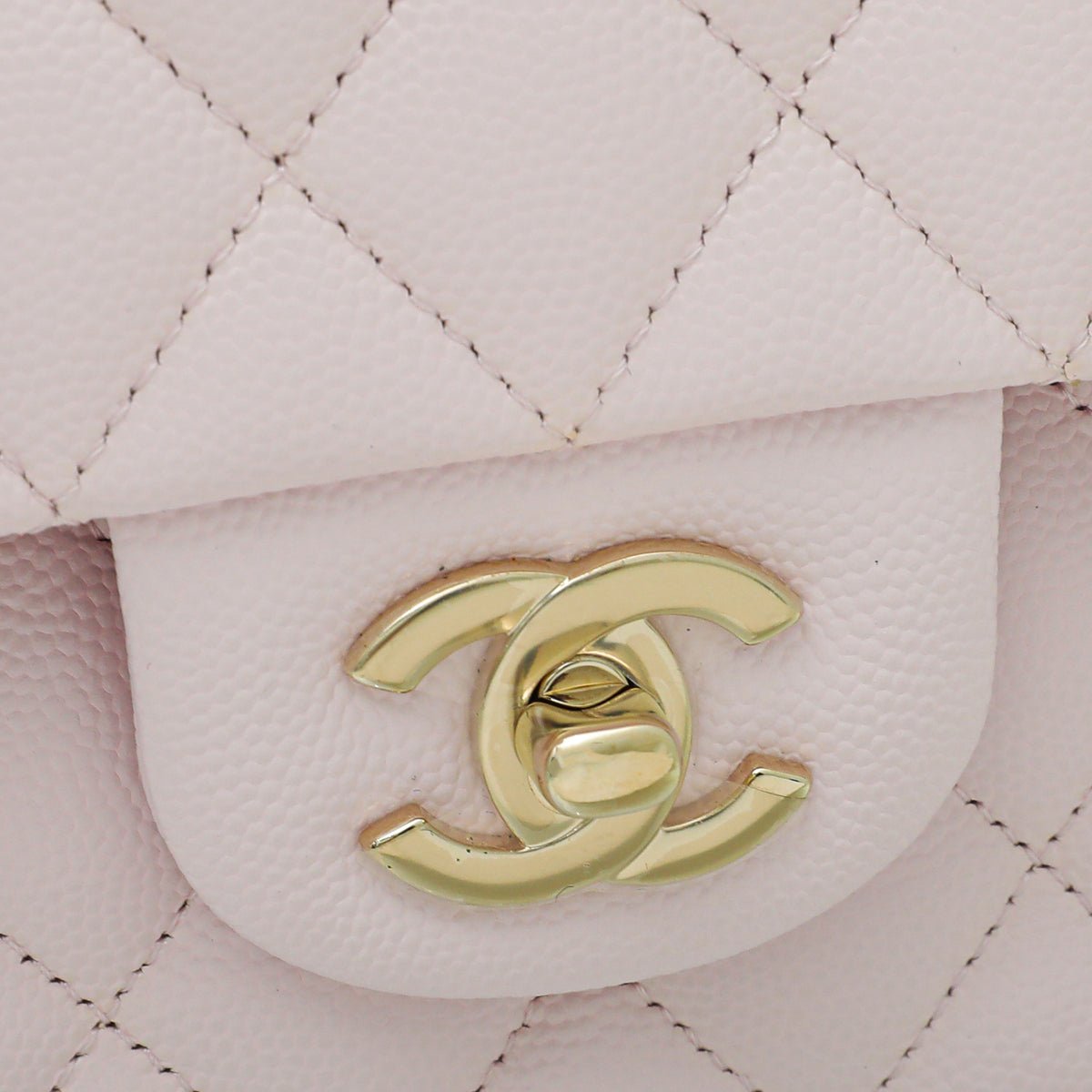 Chanel Baby Pink CC Classic Caviar Double Flap Medium Bag