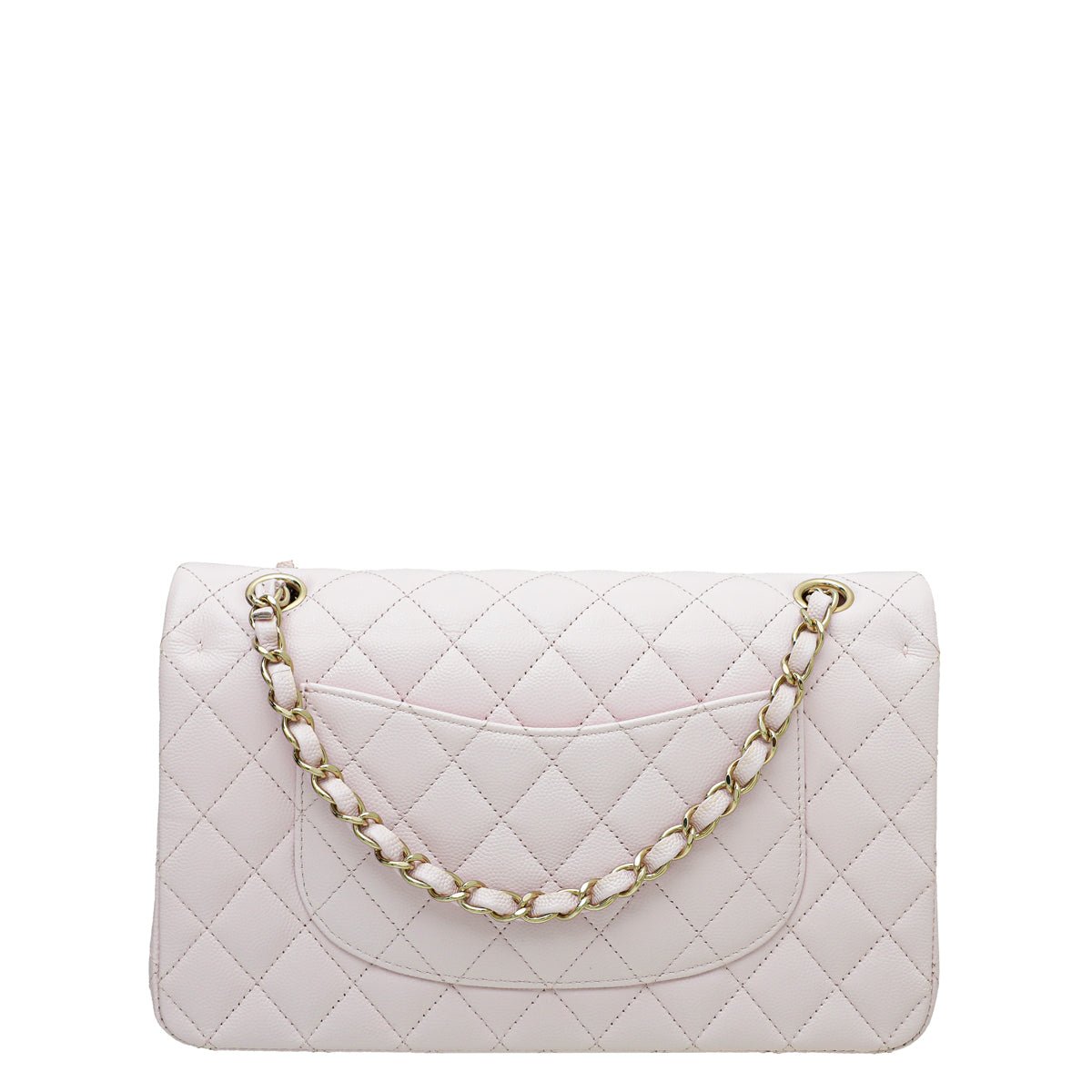 Chanel Baby Pink CC Classic Caviar Double Flap Medium Bag