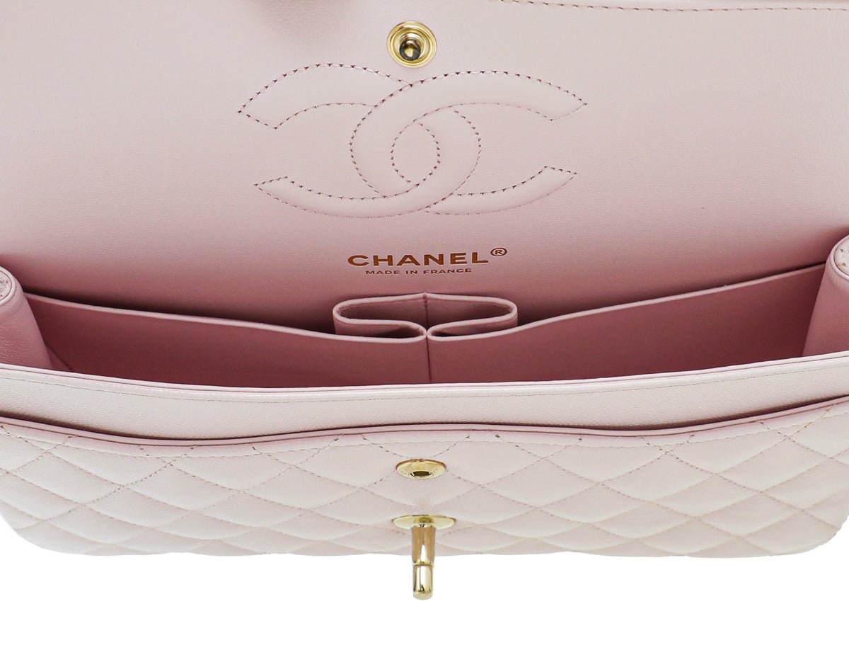 Chanel Baby Pink CC Classic Caviar Double Flap Medium Bag