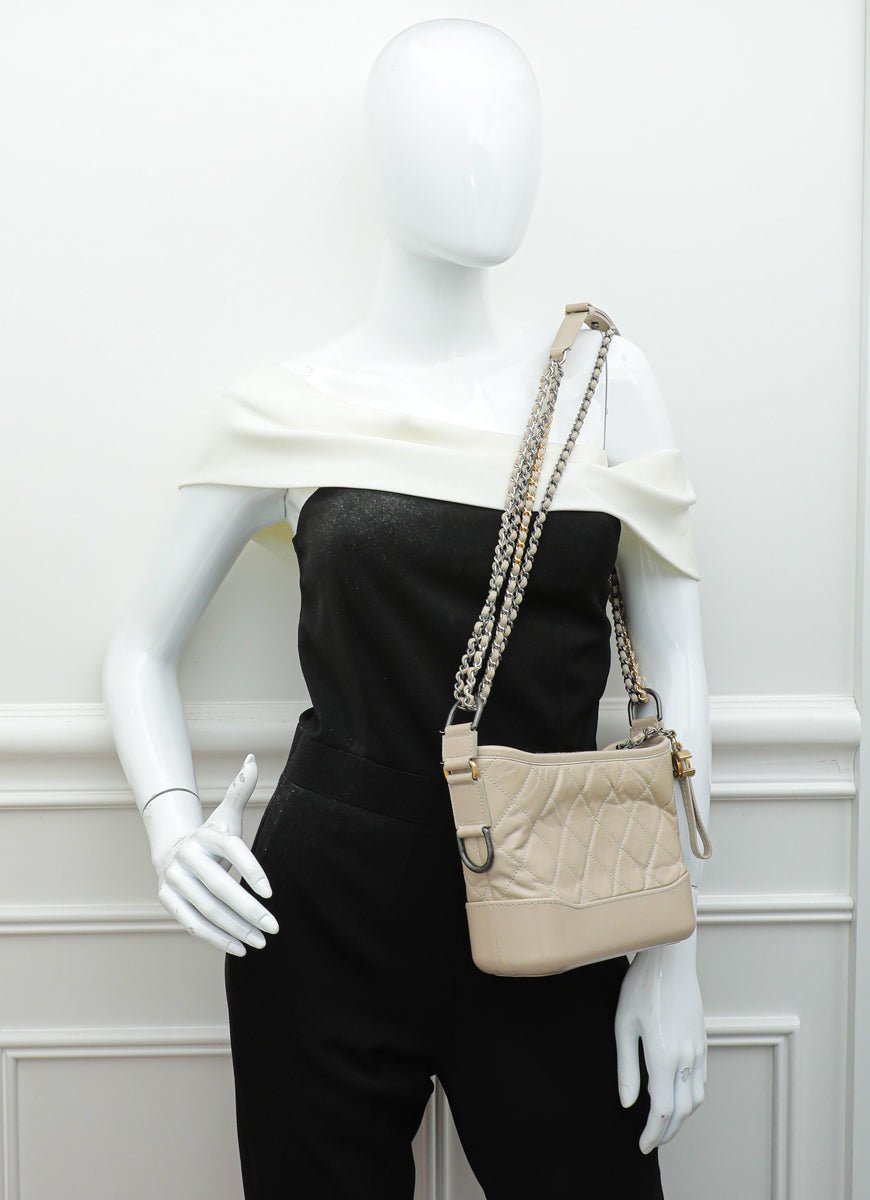 Chanel Beige Aged Gabrielle Hobo Small Bag