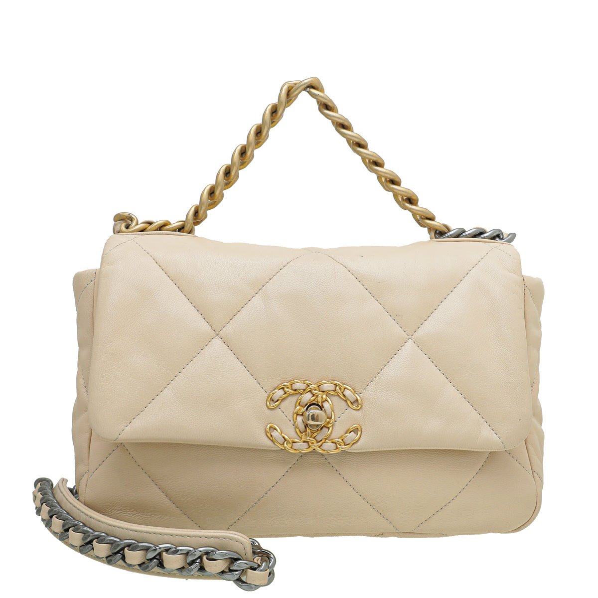 Chanel Beige CC 19 Small Flap Bag