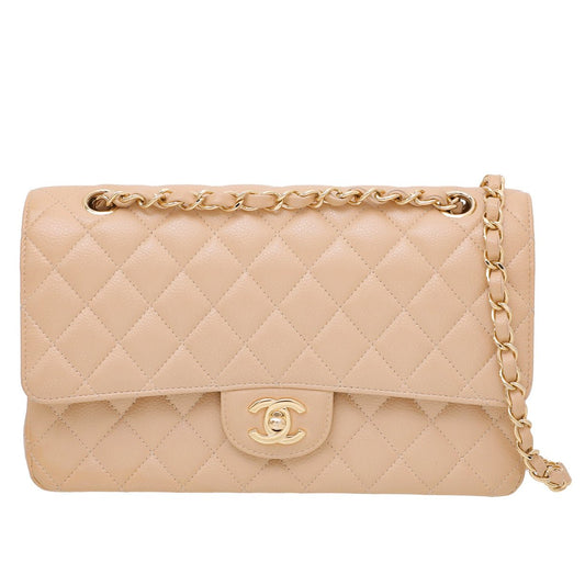 Chanel Beige CC Classic Double Flap Bag Medium