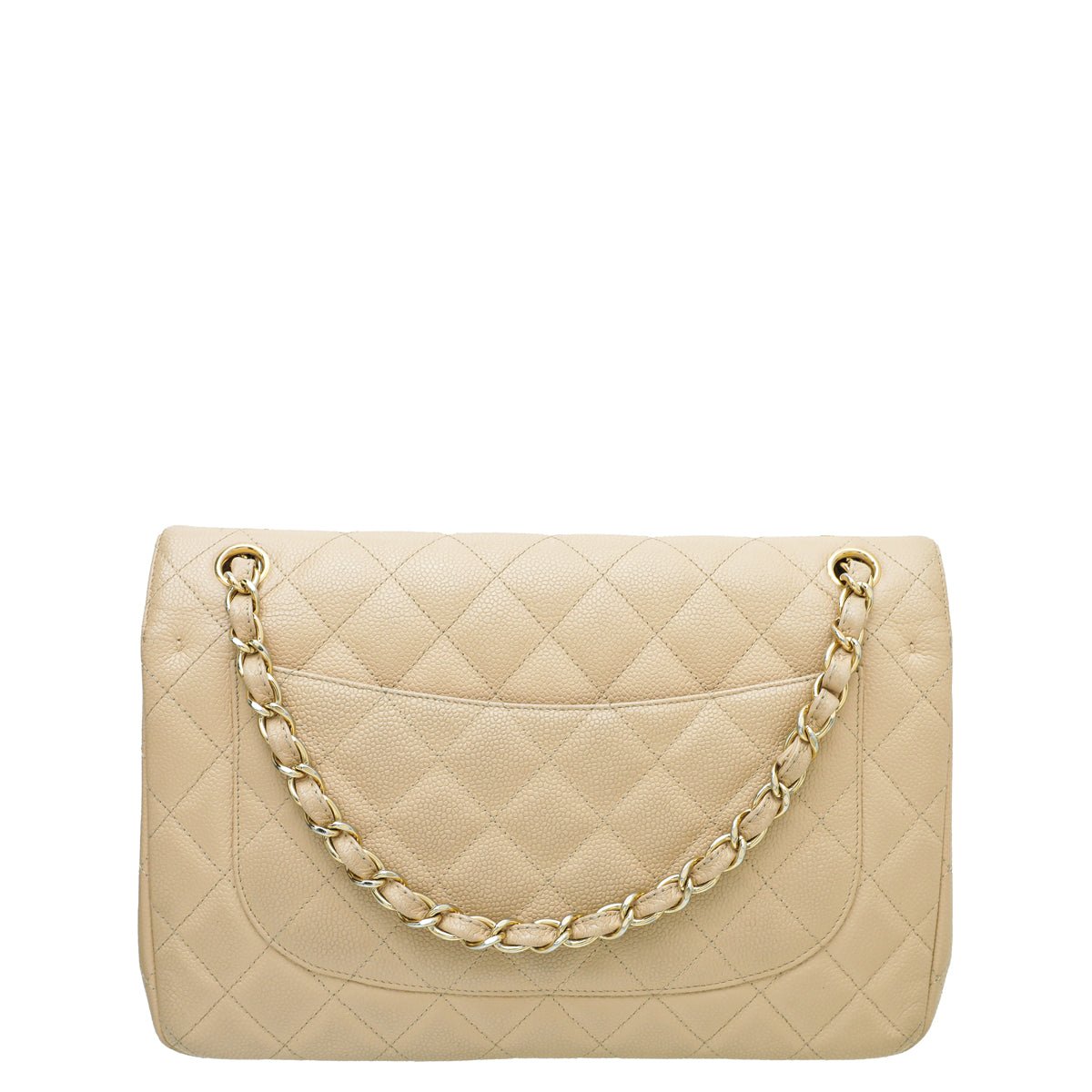 Chanel Beige CC Classic Double Flap Jumbo Bag