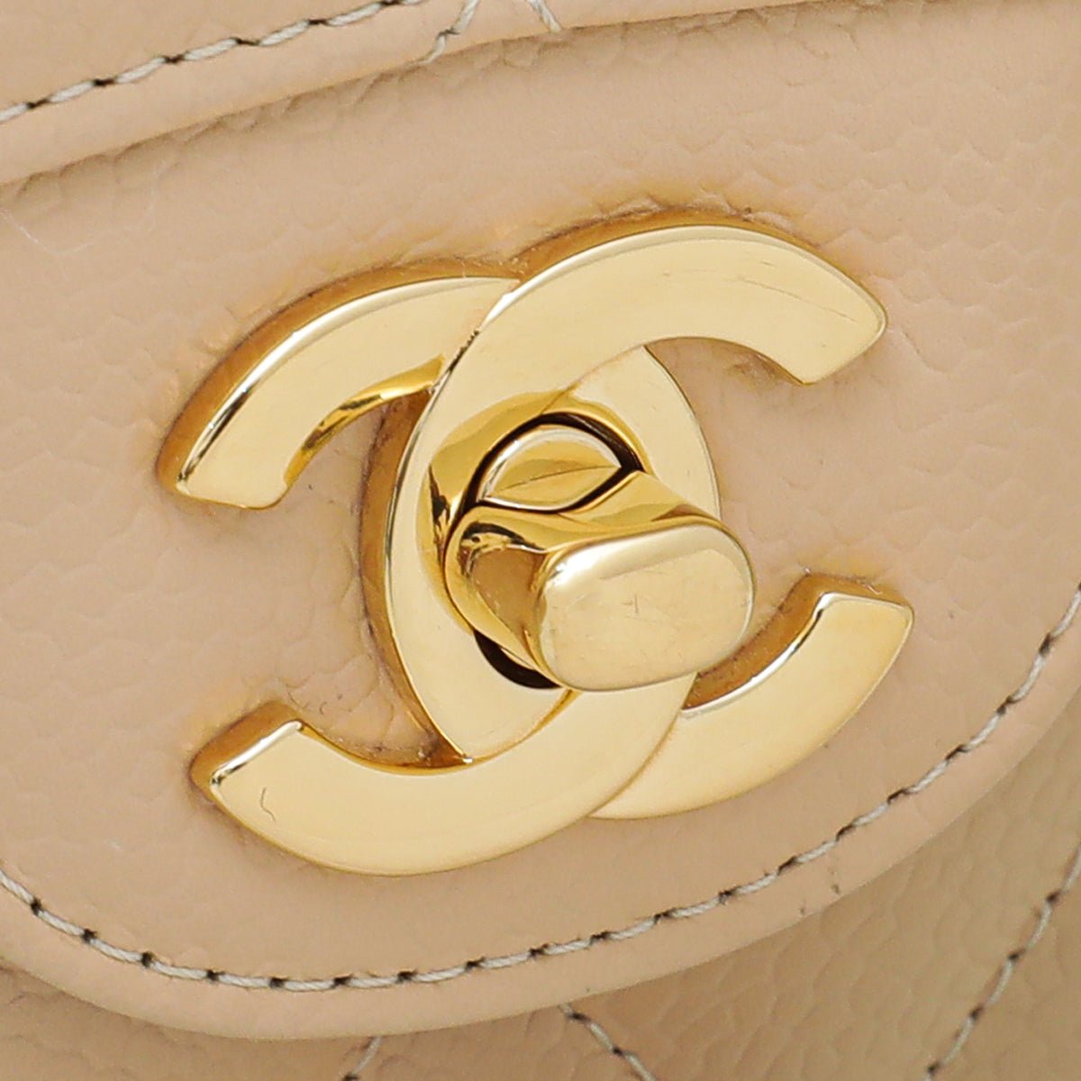 Chanel Beige CC Classic Double Flap Medium Bag