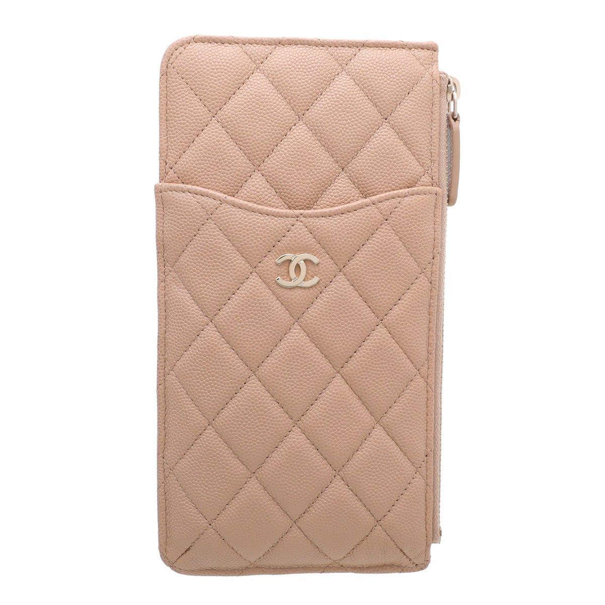 Chanel Beige CC Classic Flat Phone Wallet