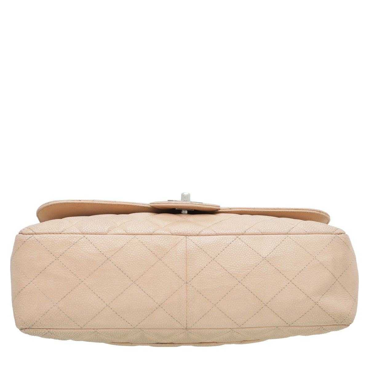 Chanel Beige CC Classic Single Flap Jumbo Bag