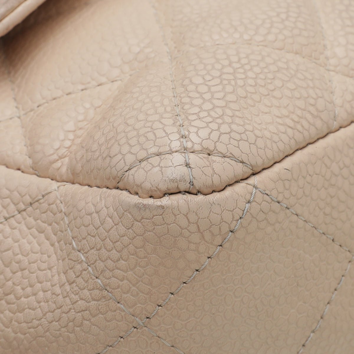 Chanel Beige CC Classic Single Flap Jumbo Bag