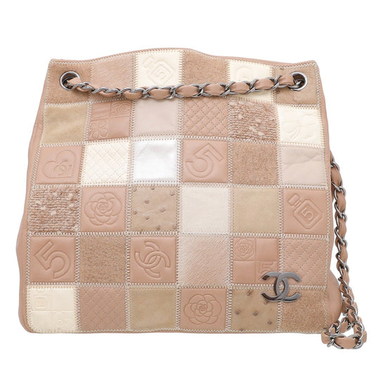 Chanel Beige CC Patchwork Precious Symbols Tote Bag