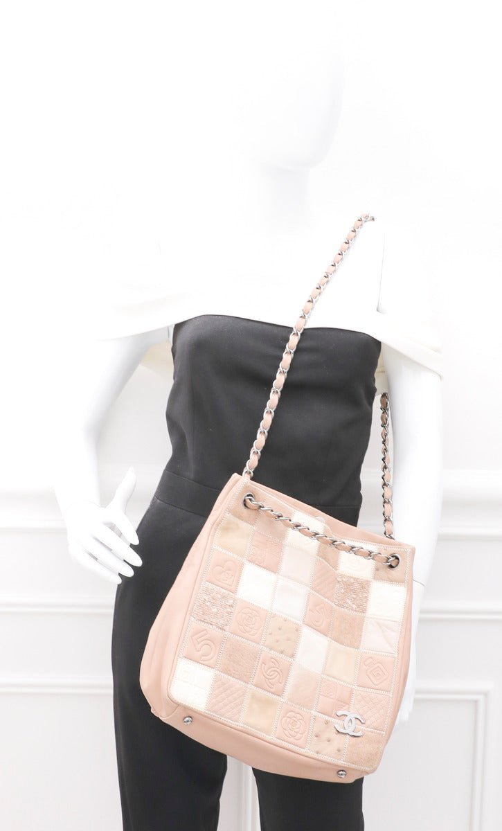 Chanel Beige CC Patchwork Precious Symbols Tote Bag