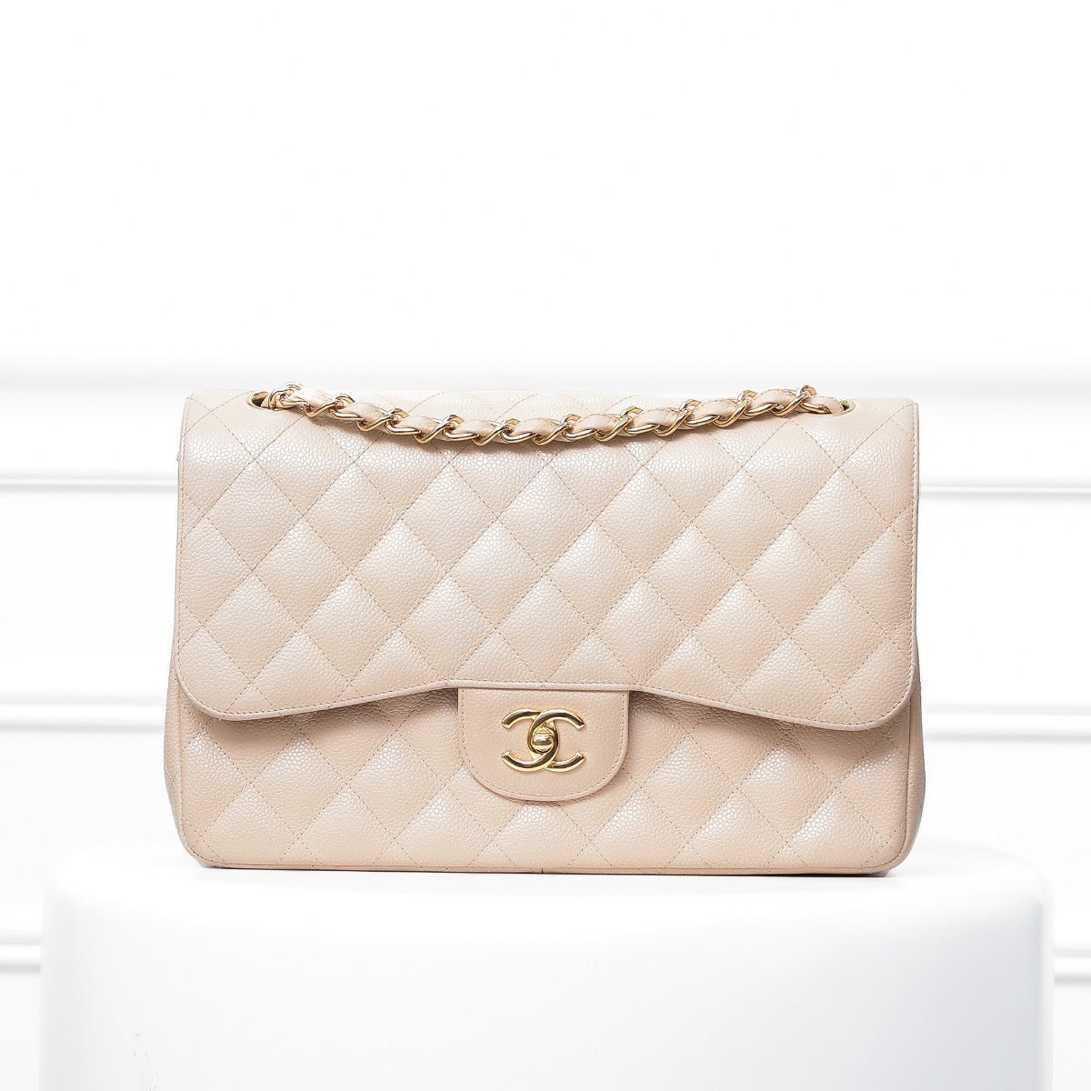 Chanel Beige Classic Double Flap Bag