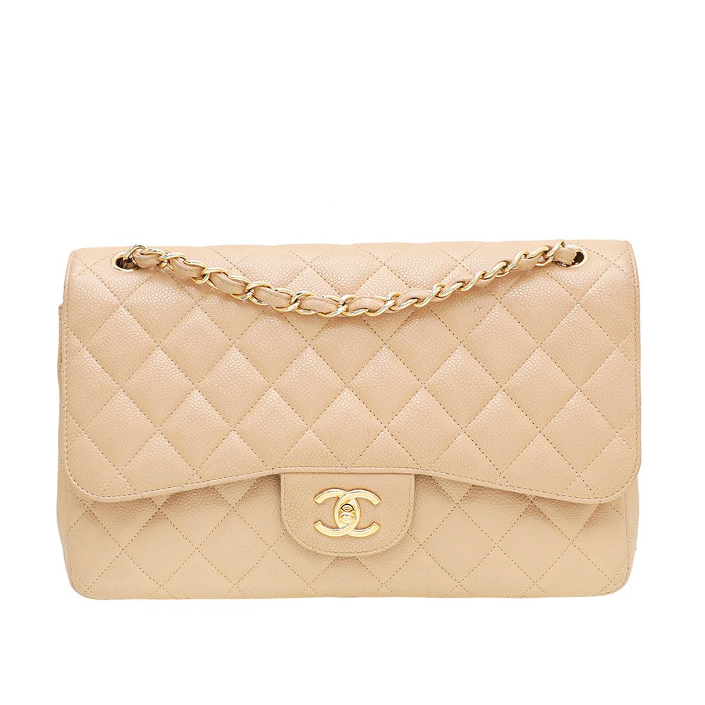 Chanel Beige Classic Double Flap Bag