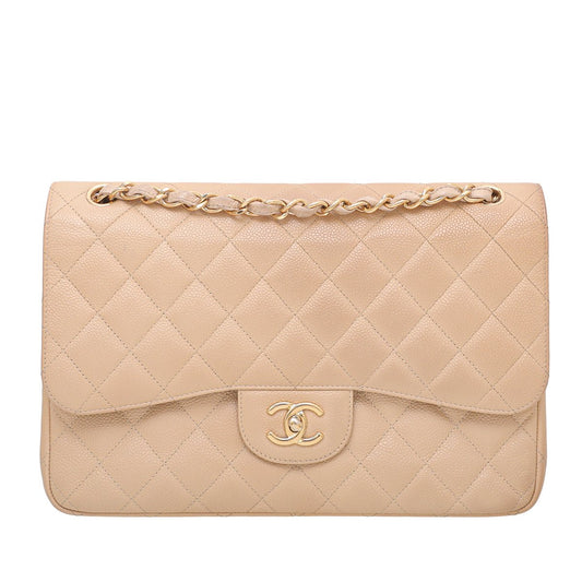 Chanel Beige Classic Double Flap Bag