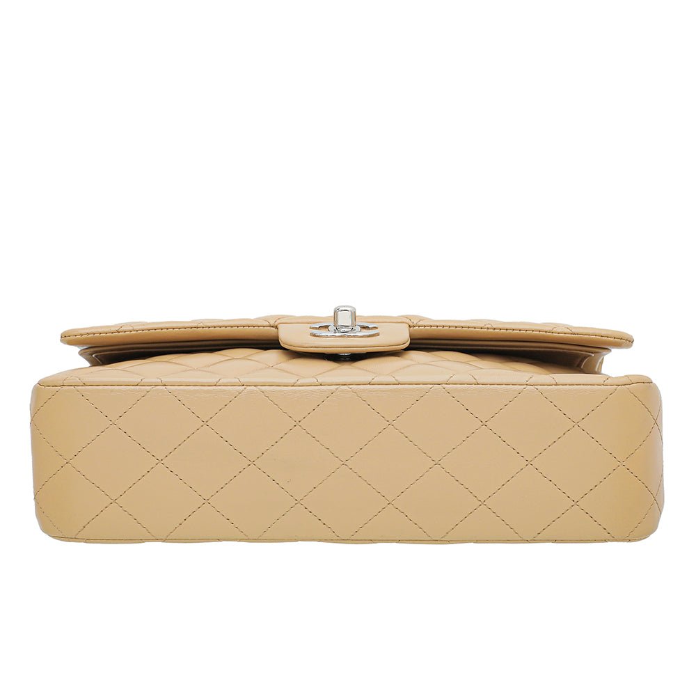 Chanel Beige Classic Double Flap Bag Medium